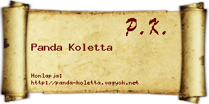 Panda Koletta névjegykártya